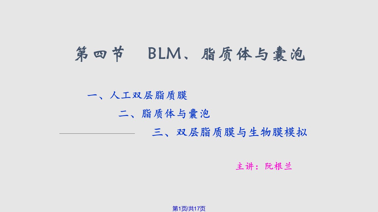 BLM脂质体与囊泡PPT课件