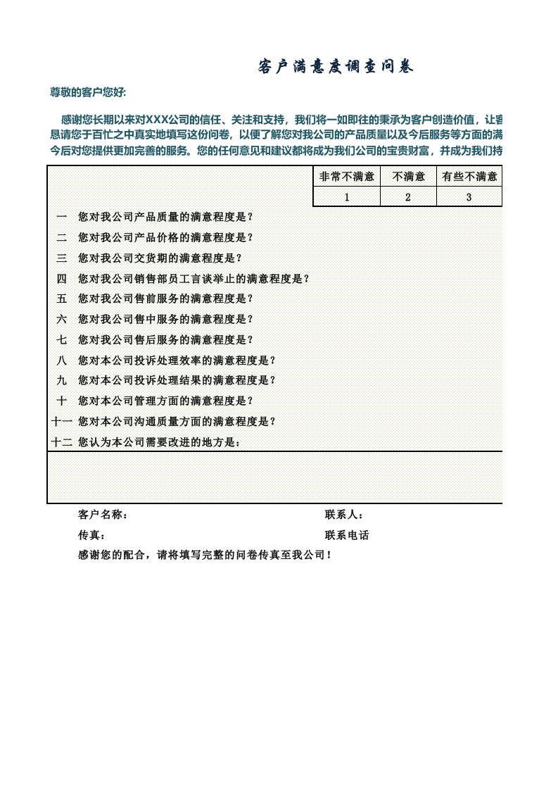 企业管理-客户满意度调查结果与分析