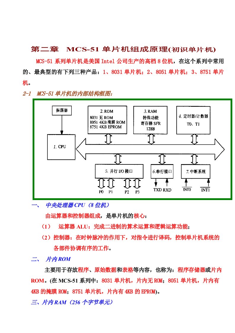 单片机教案(第1章组成原理)