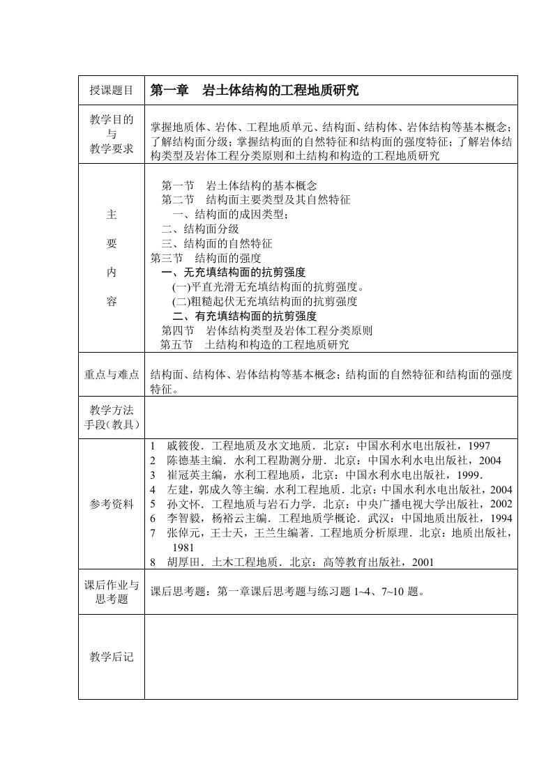 第一二章岩土体结构的工程地质研究软弱岩石的工程地质研究