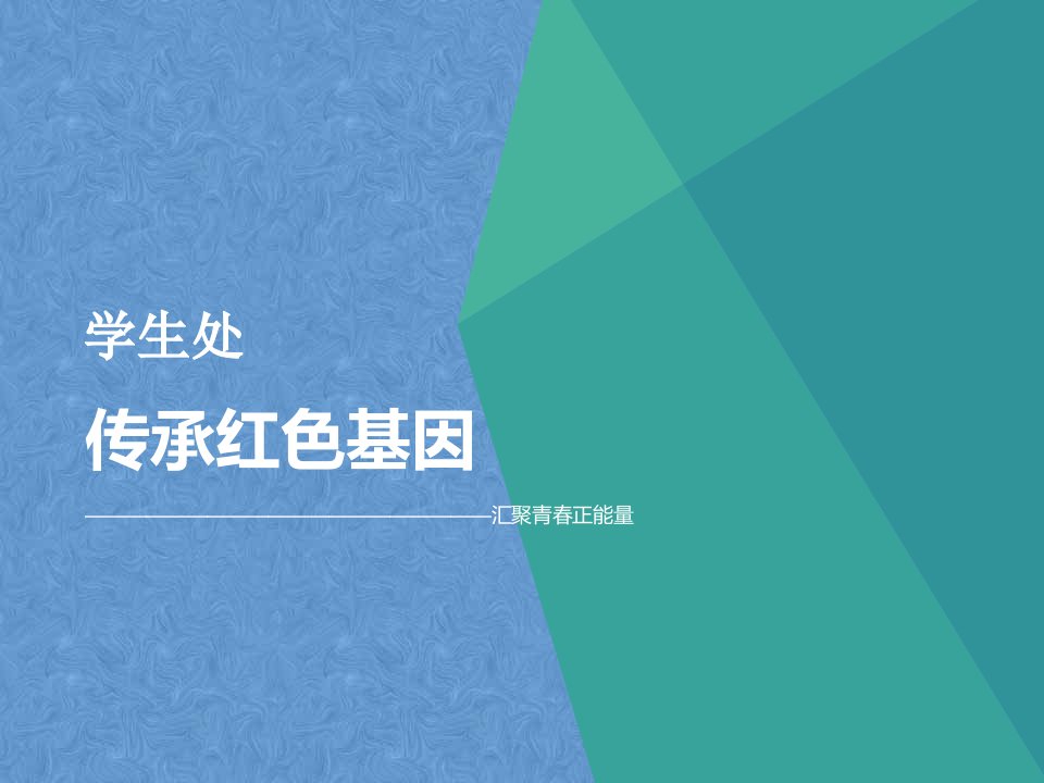 传承红色基因之汇聚青春正能量