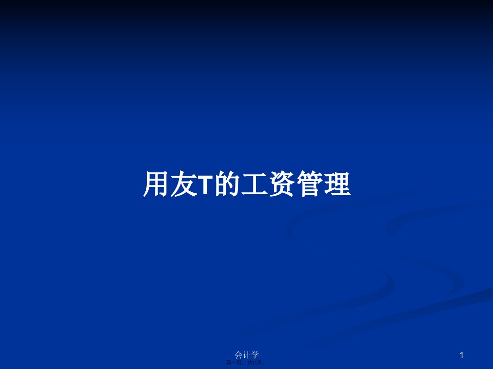 用友T的工资管理学习教案