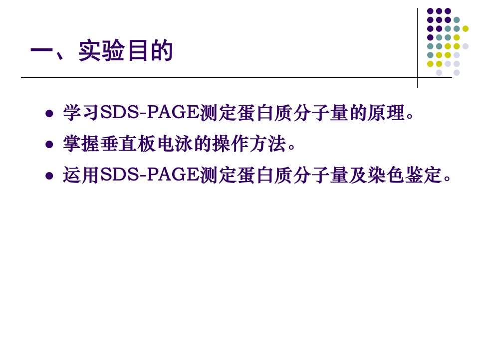 实验四SDS聚丙烯酰胺凝胶电泳测定蛋白质分子量