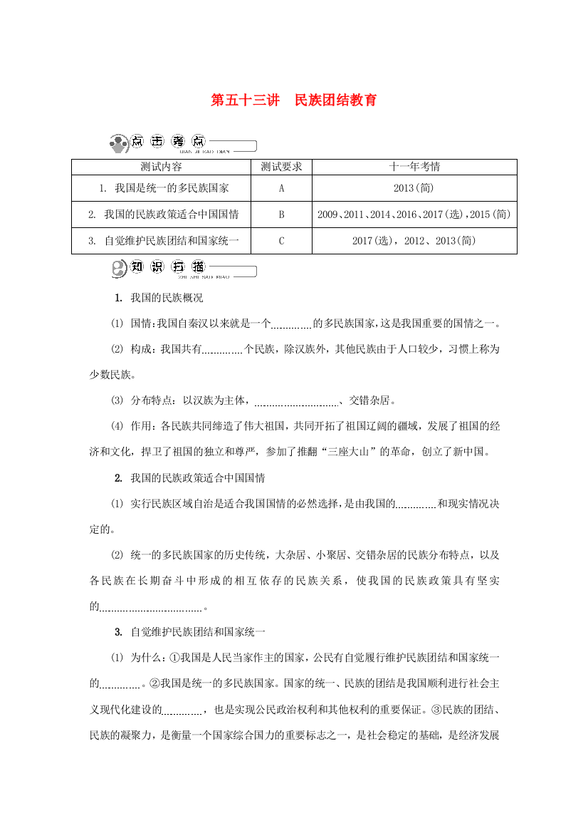 高中政治学业水平测试复习