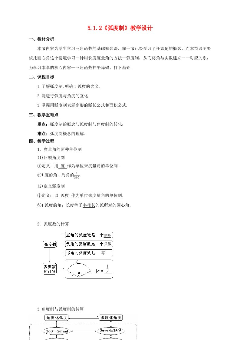 2024春新教材高中数学5.1.2蝗制教学设计新人教A版必修第一册