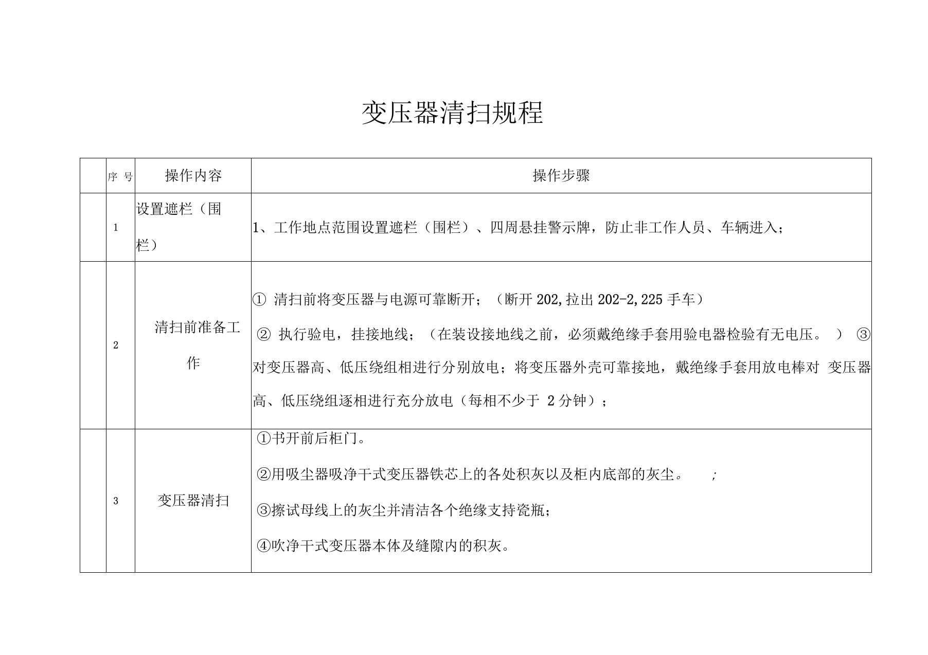 变压器清扫规程