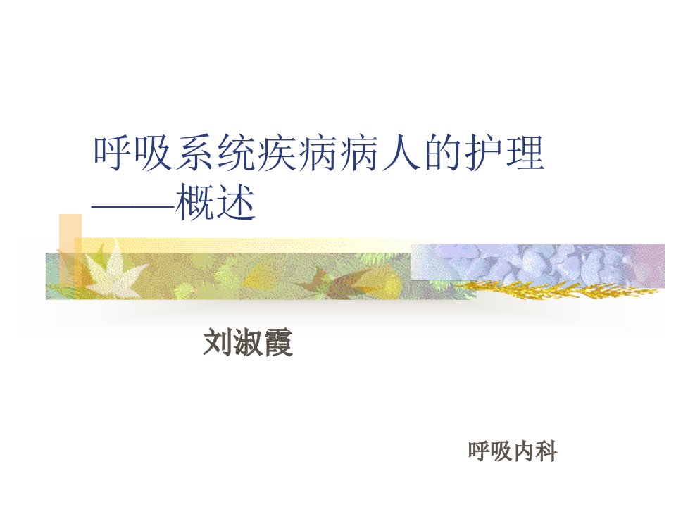 呼吸系统疾病护理常规资料