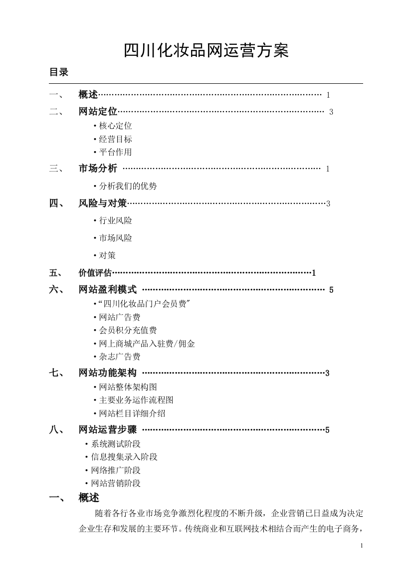 四川化妆品网运营策划书