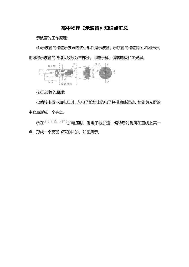 高中物理示波管知识点汇总