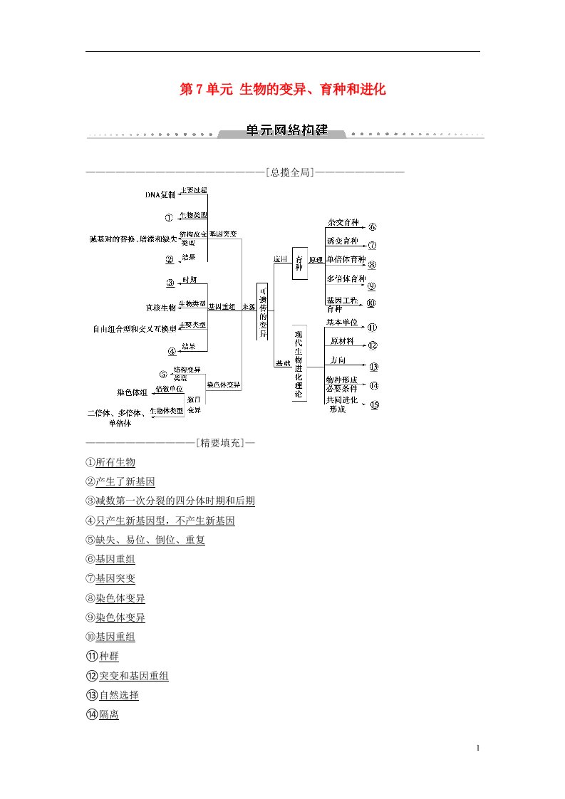 高考生物一轮复习