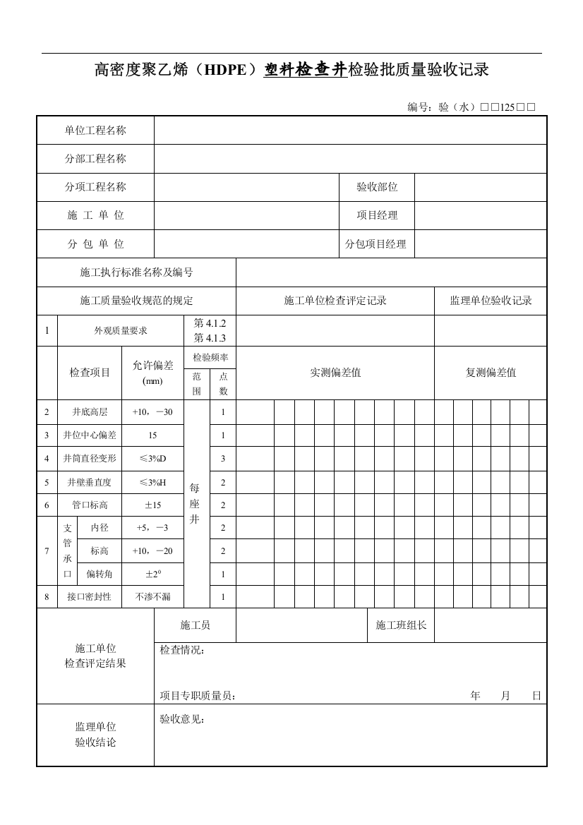 检查井((HDPE)