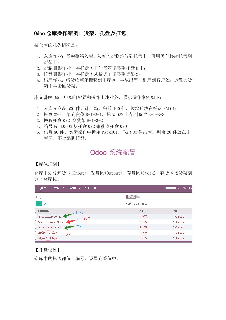 Odoo仓库操作案例：货架、托盘及打包
