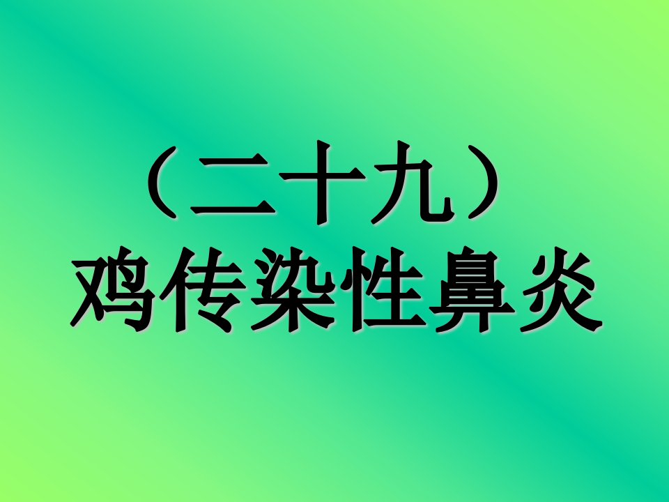 29传染性鼻炎