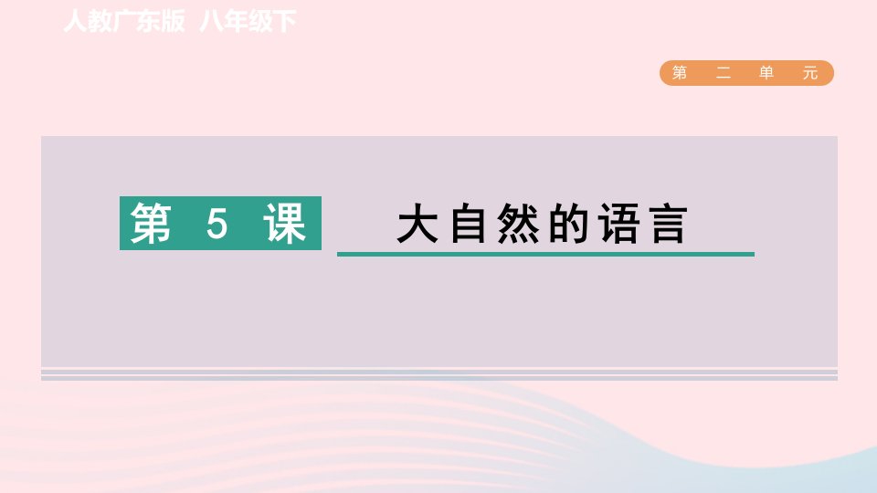 广东专版2024春八年级语文下册第二单元5大自然的语言作业课件新人教版