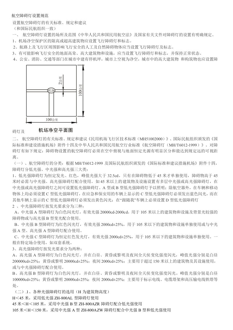 航空障碍灯设置规范