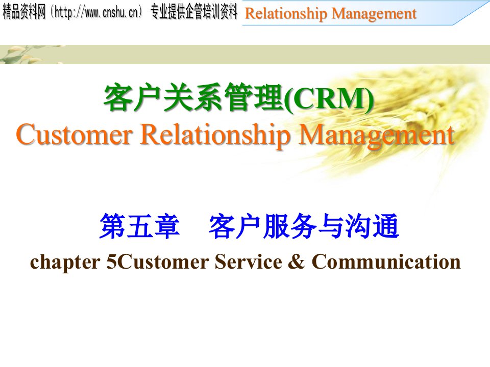 [精选]10商贸CRM05客户服务与客户沟通