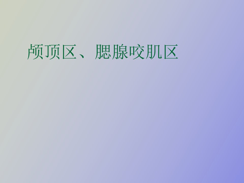 局部解剖学颅顶区、腮腺咬肌区