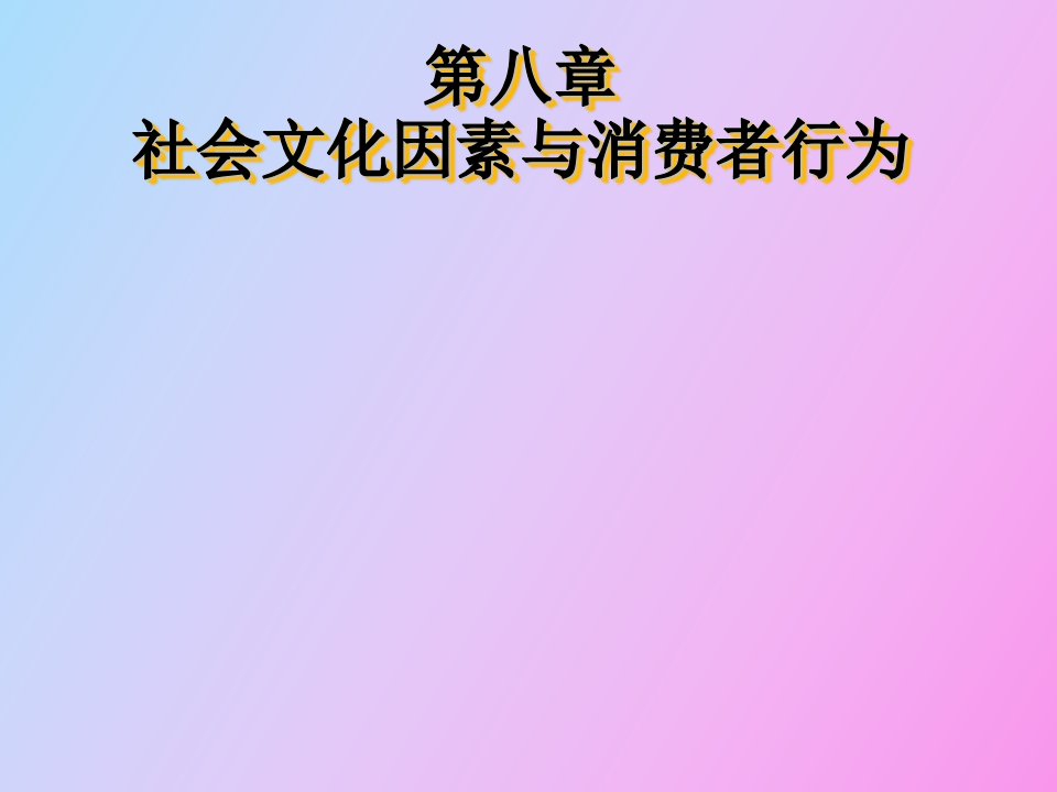 社会文化因素与消费者行为