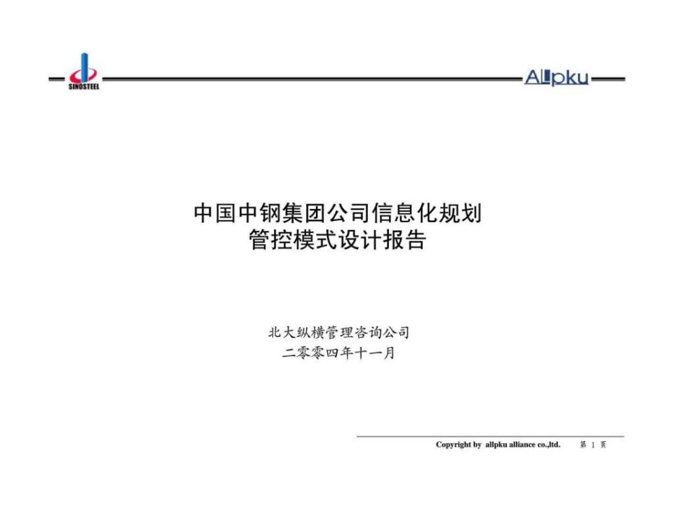 中国中钢集团信息化总体规划项目管理模式报告-终稿