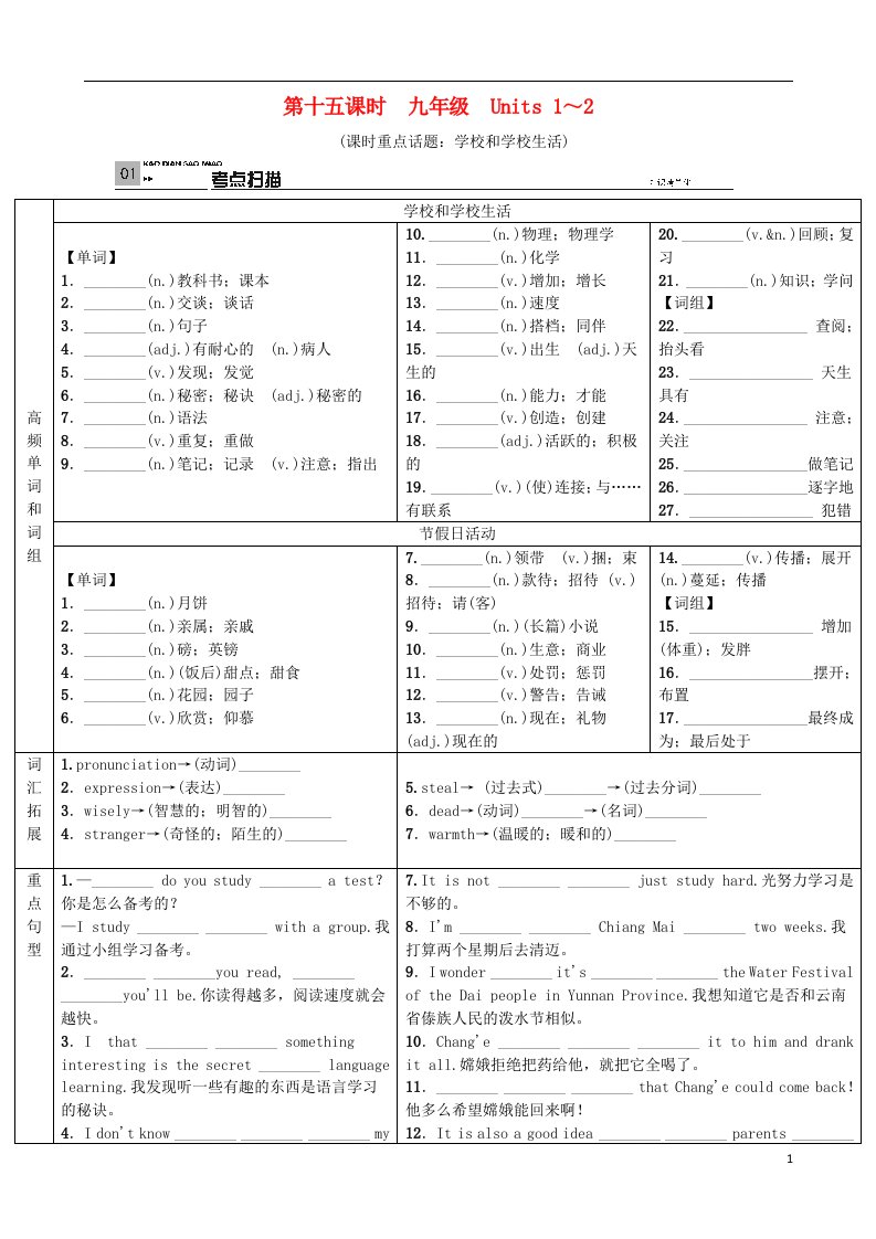 河北省中考英语总复习