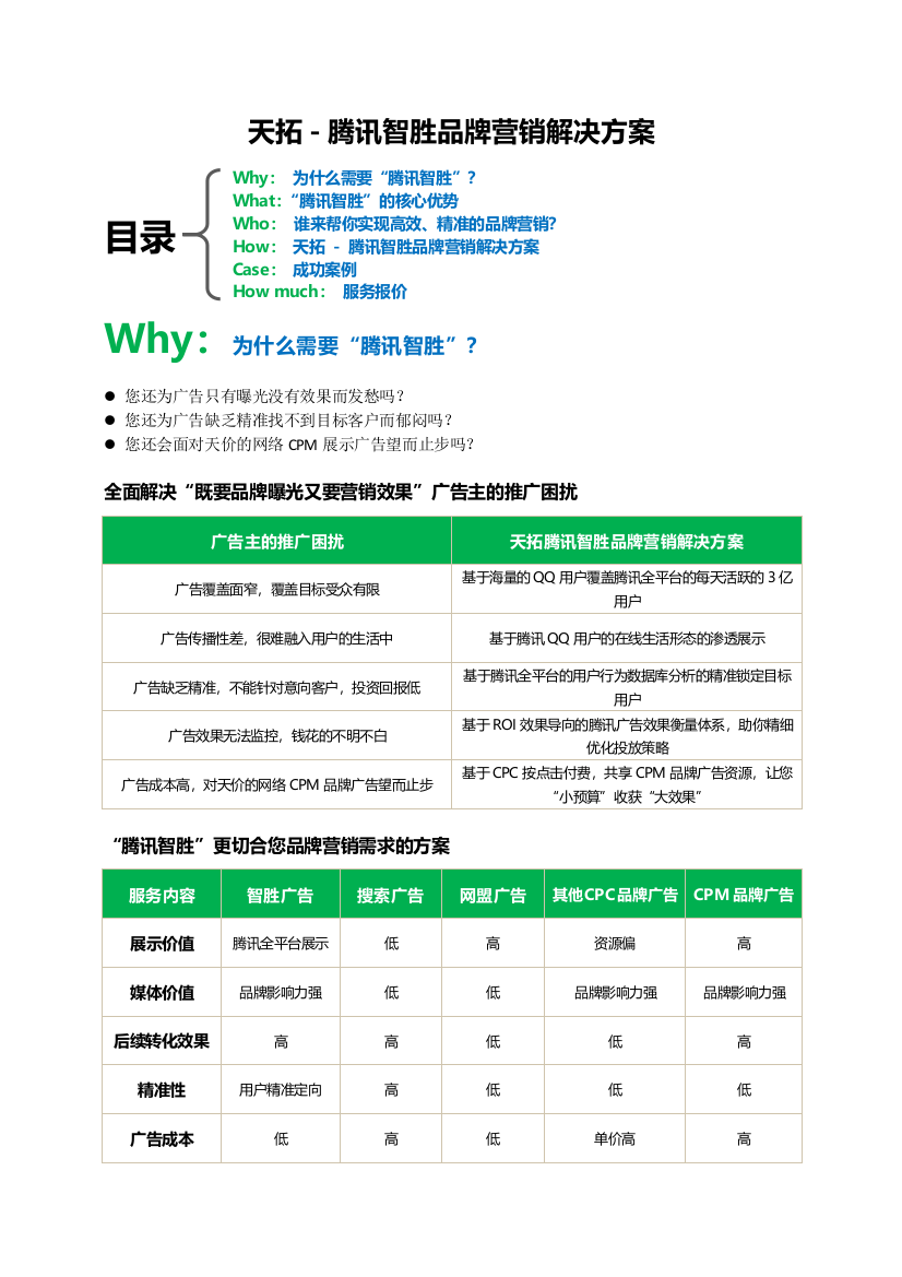 腾讯智胜品牌营销解决方案报价