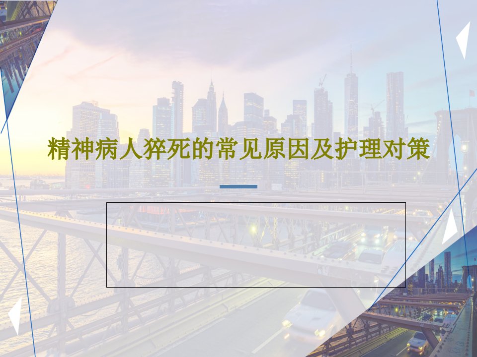 精神病人猝死的常见原因及护理对策共32页PPT