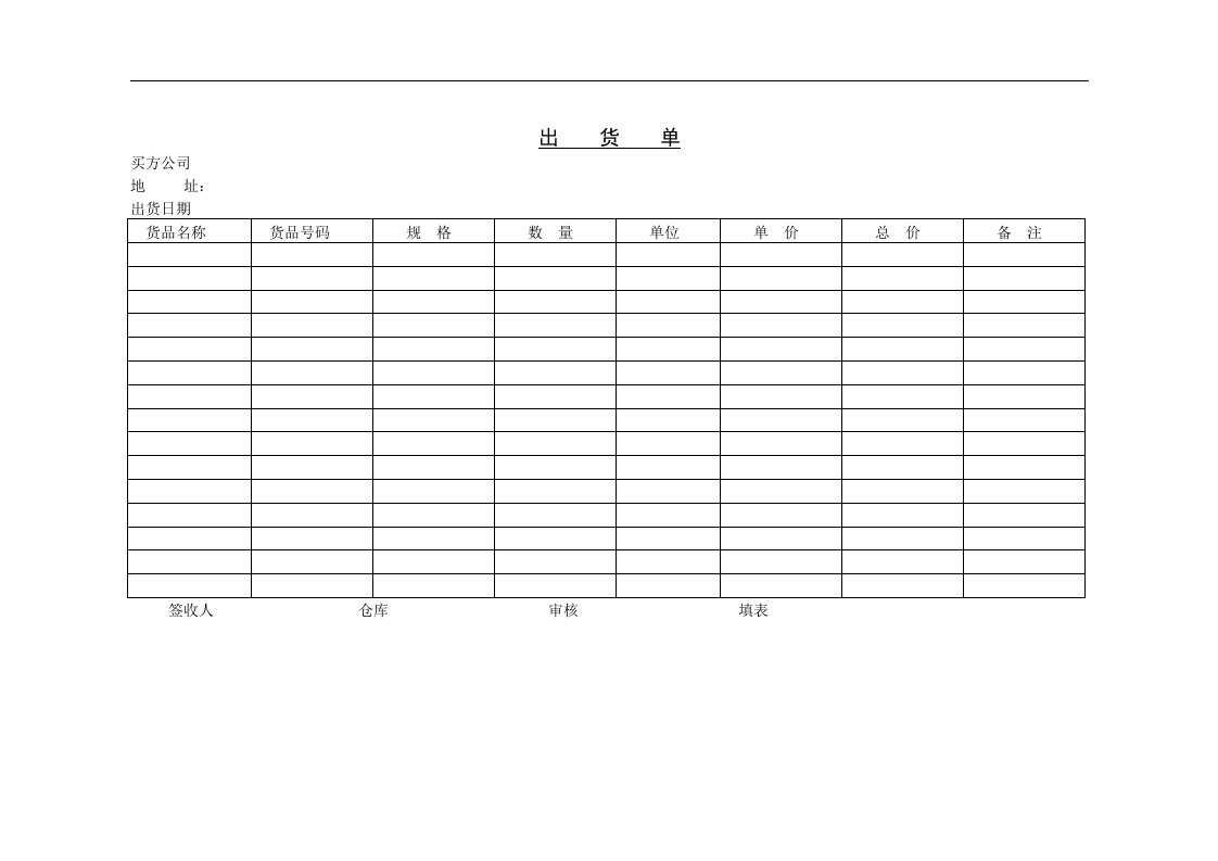 【管理精品】十二、出货单