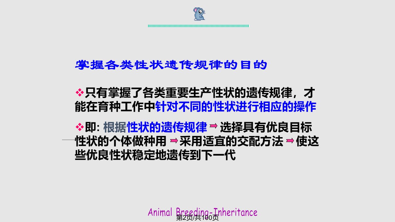 畜禽主要性状遗传