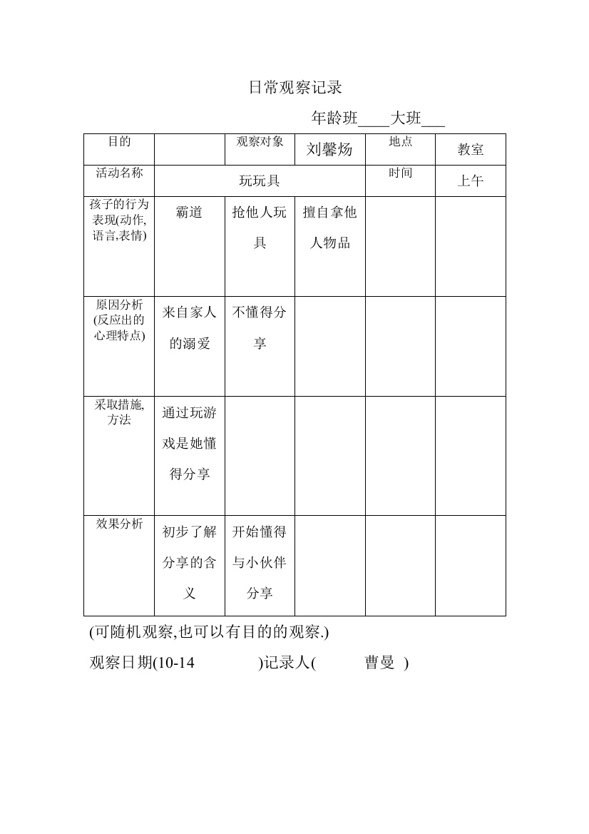 日常观察记录10-14