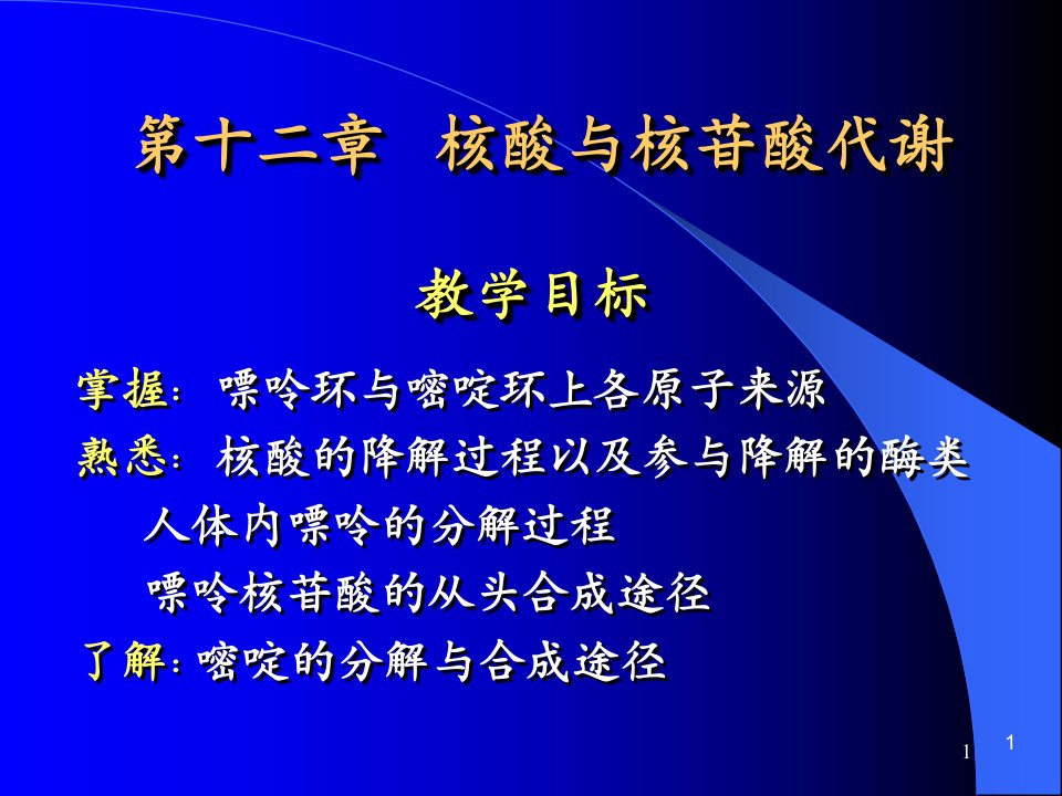 核苷酸代谢及DNA的生物合成