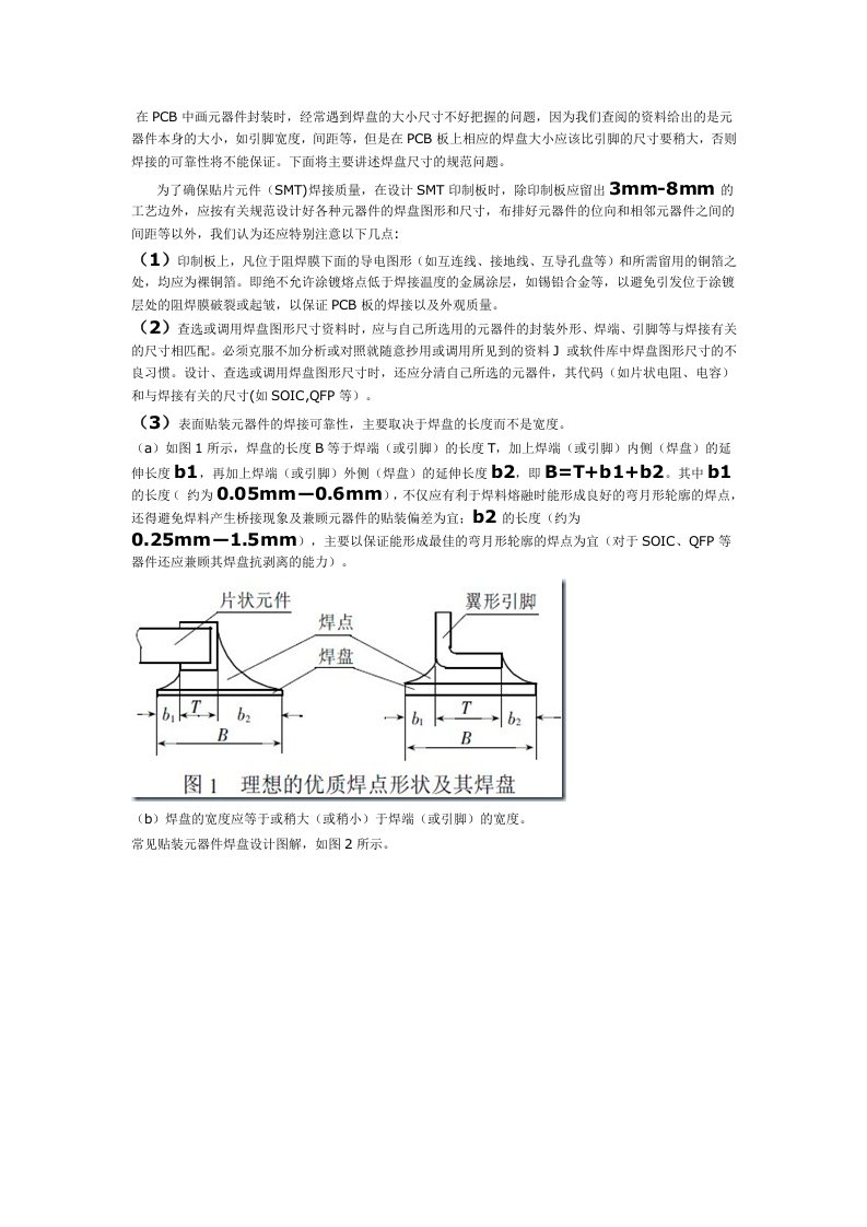 PCB贴片元件焊盘尺寸规范