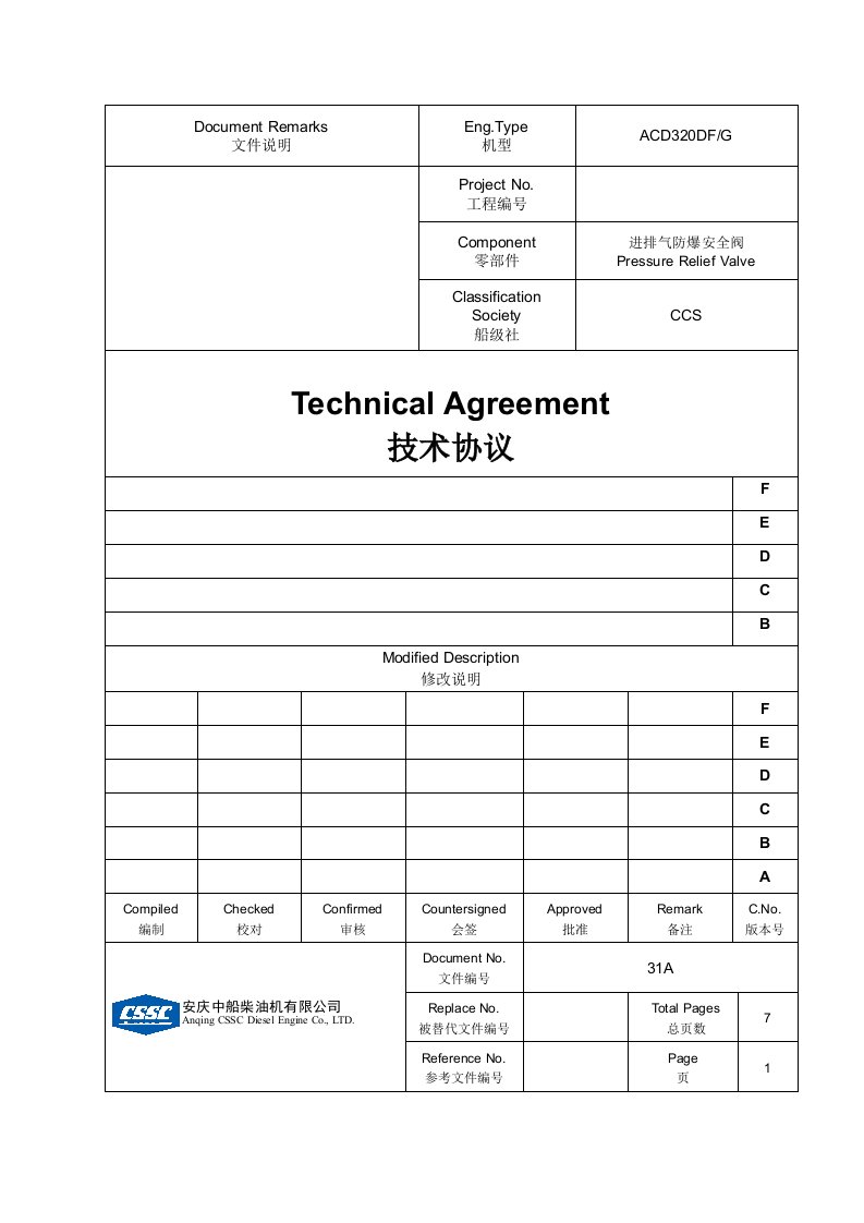 进排气安全阀技术协议