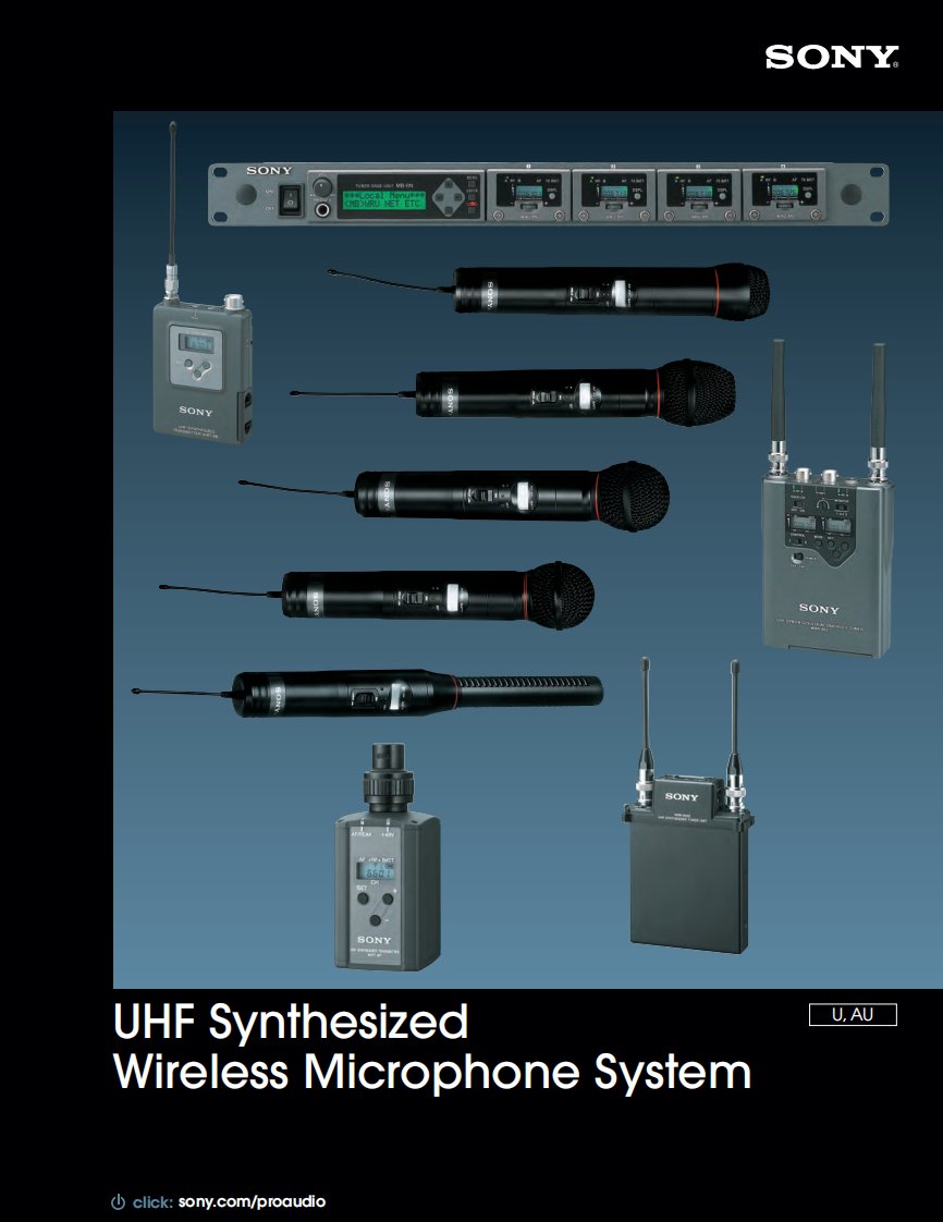 索尼专业无线麦克风系列介绍
