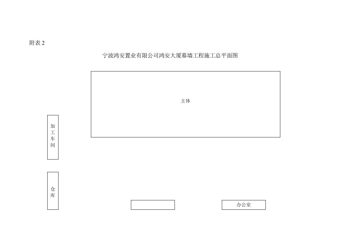 宁波鸿安置业有限公司鸿安大厦幕墙工程施工总平面图