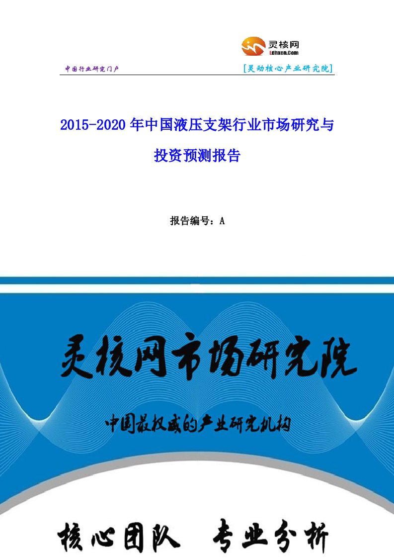 中国液压支架行业市场分析与发展趋势研究报告灵核网