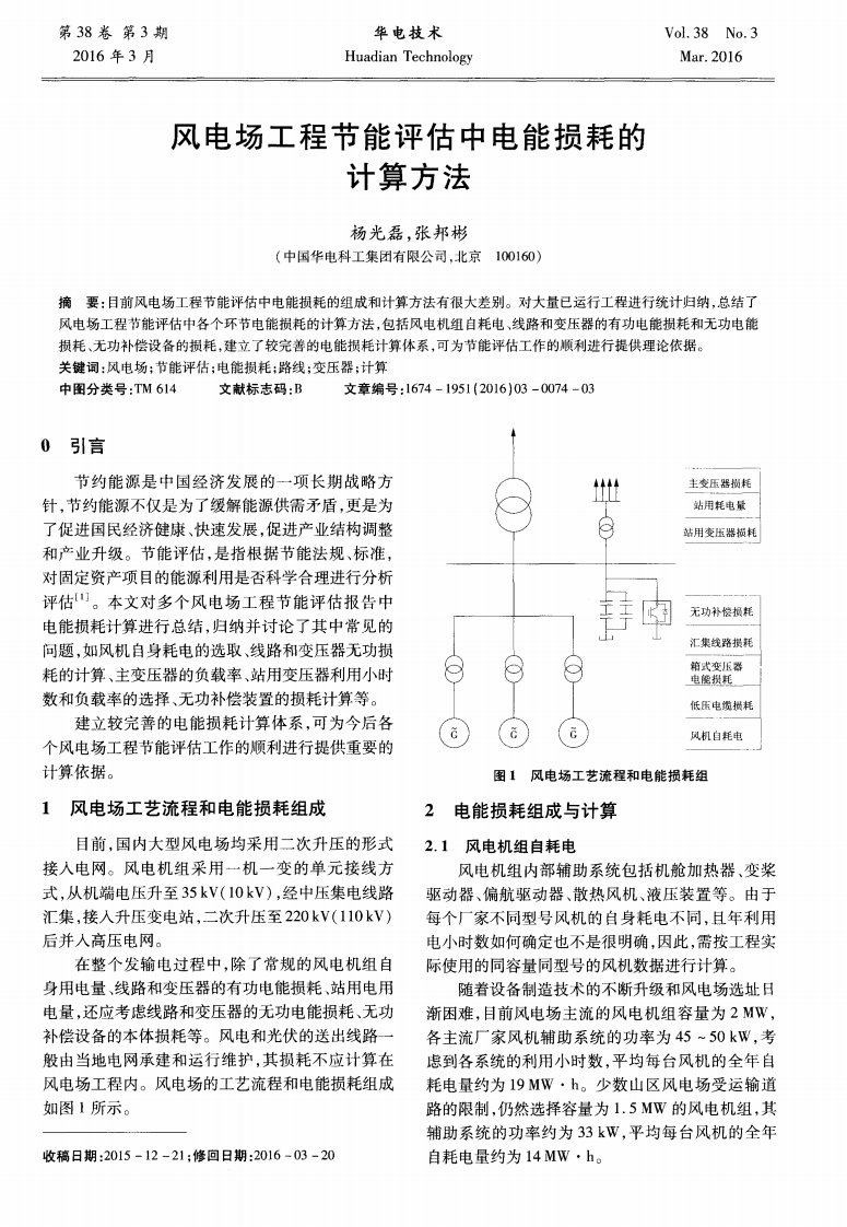 风电场工程节能评估中电能损耗计算方法