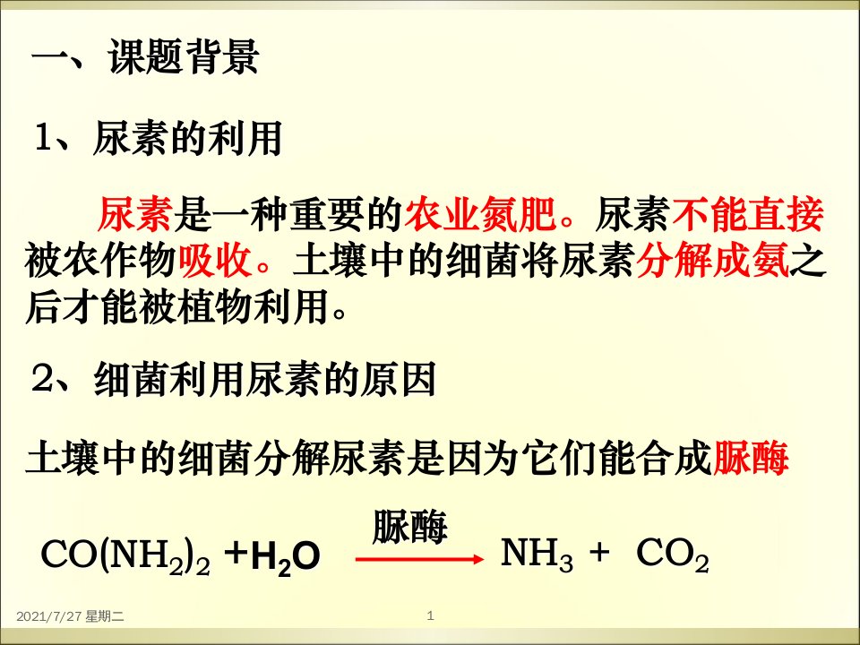 齐鲁医学土壤中分解尿素的细菌的分离和计数上课用