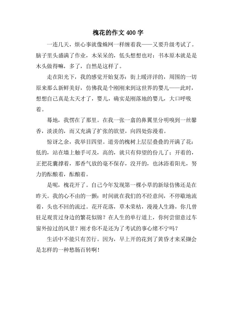 槐花的作文400字