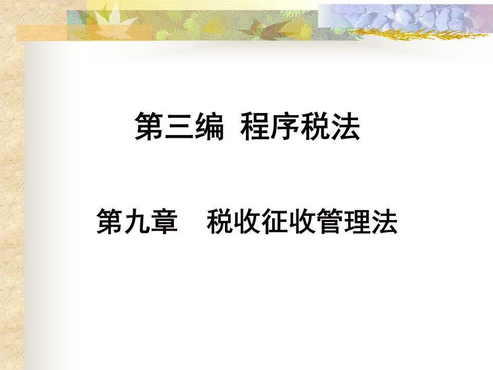 编程序税法税收征收管理法课件