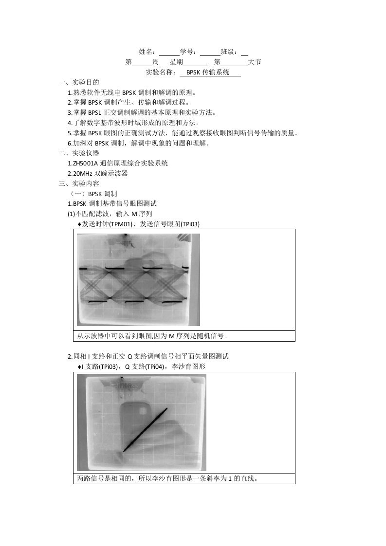 通信原理实验BPSK传输系统实验报告