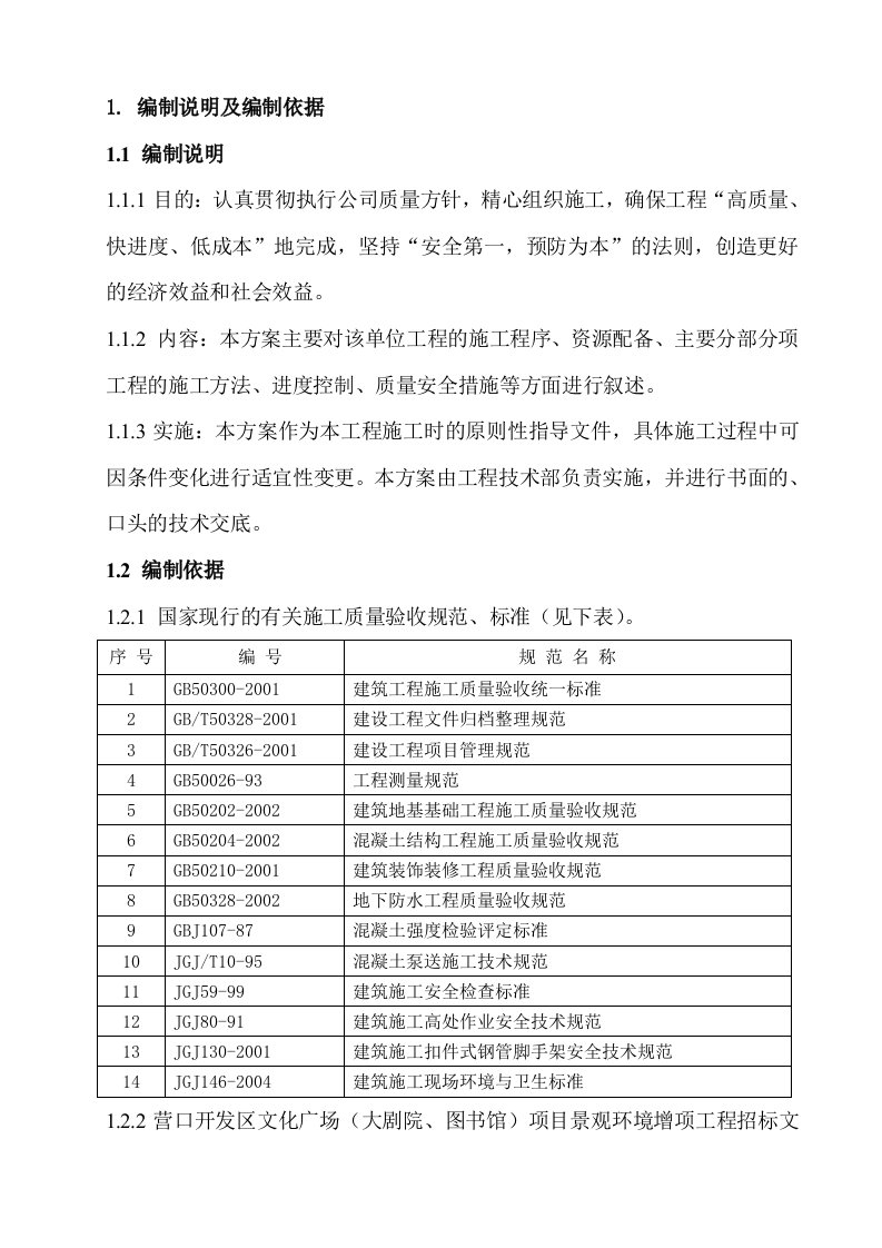 某广场项目景观工程蓄水池施工组织设计