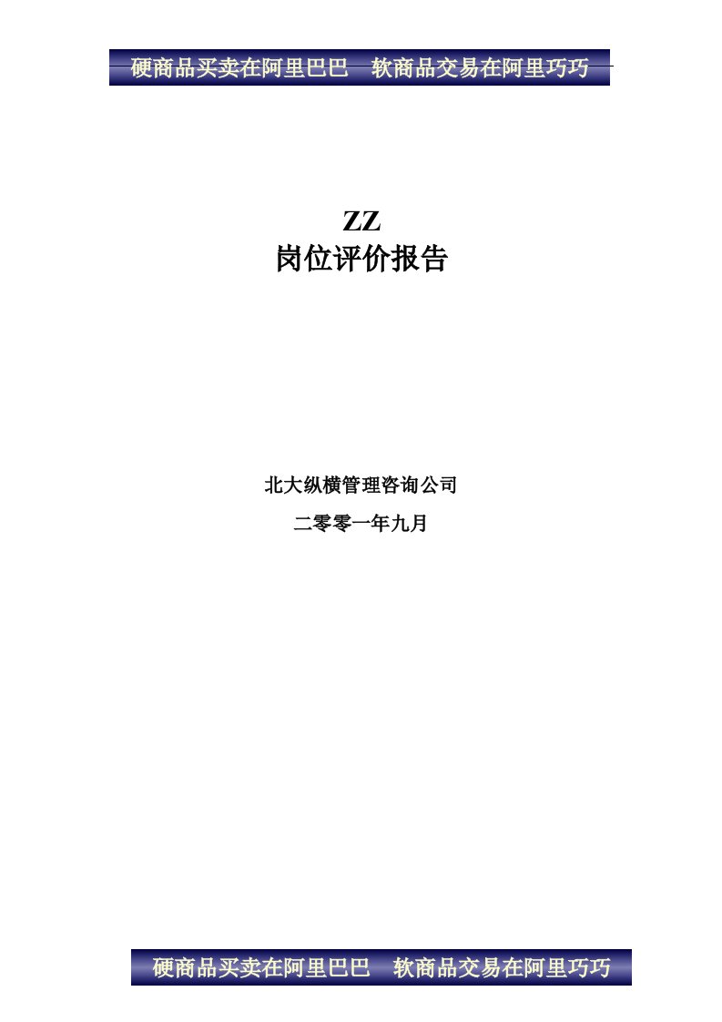 ZZ岗位评价报告1