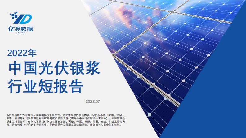 亿渡数据-2022年中国光伏银浆行业短报告-20220810