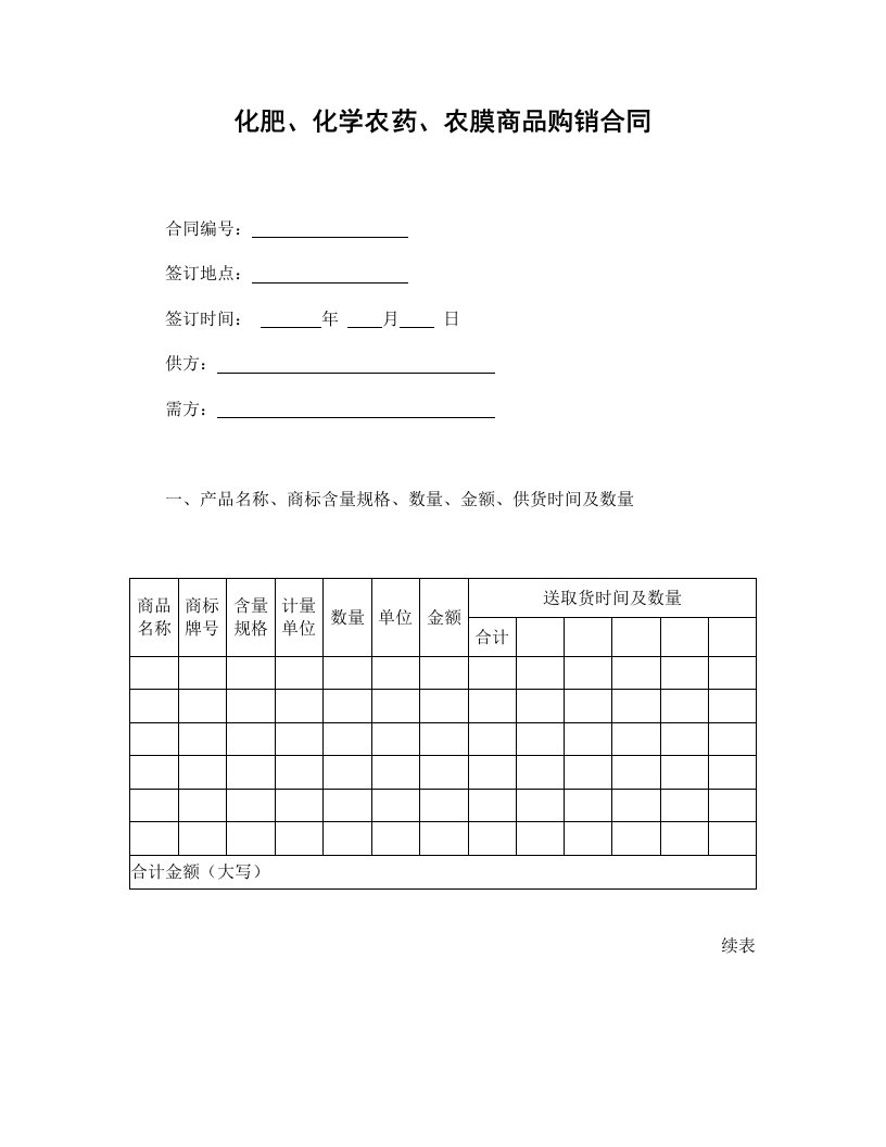 精品文档-化肥、化学农药、农膜商品购销合