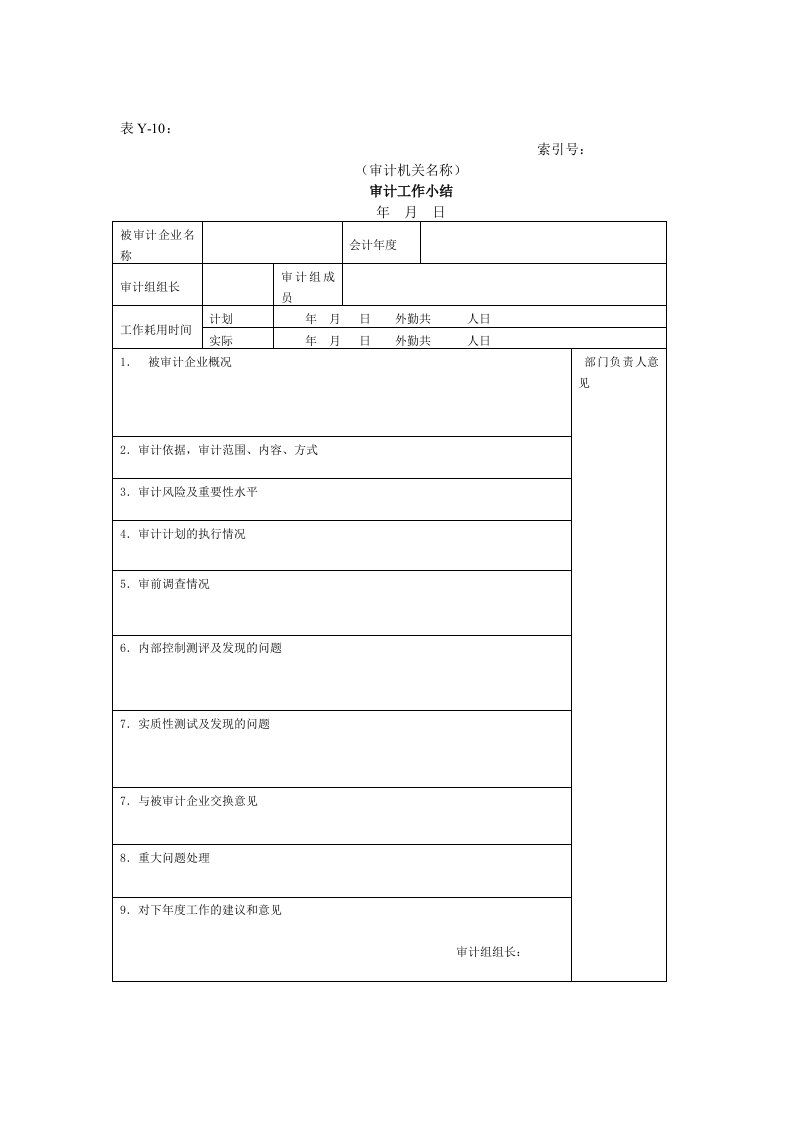 工程资料-审计报告W03审计工作小结