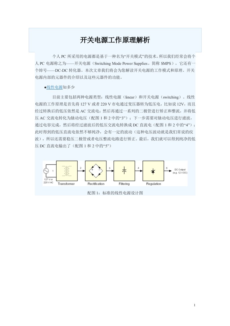 开关电源工作原理解析