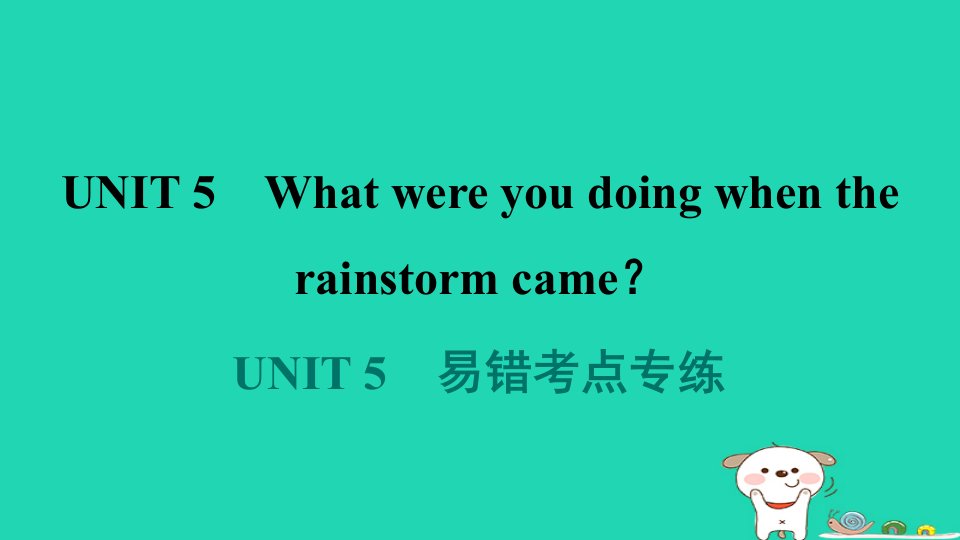 安徽省2024八年级英语下册Unit5Whatwereyoudoingwhentherainstormcame易错考点专练课件新版人教新目标版