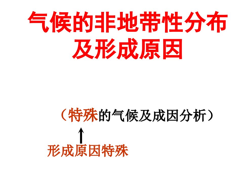 气候的非地带性分布及形成原因