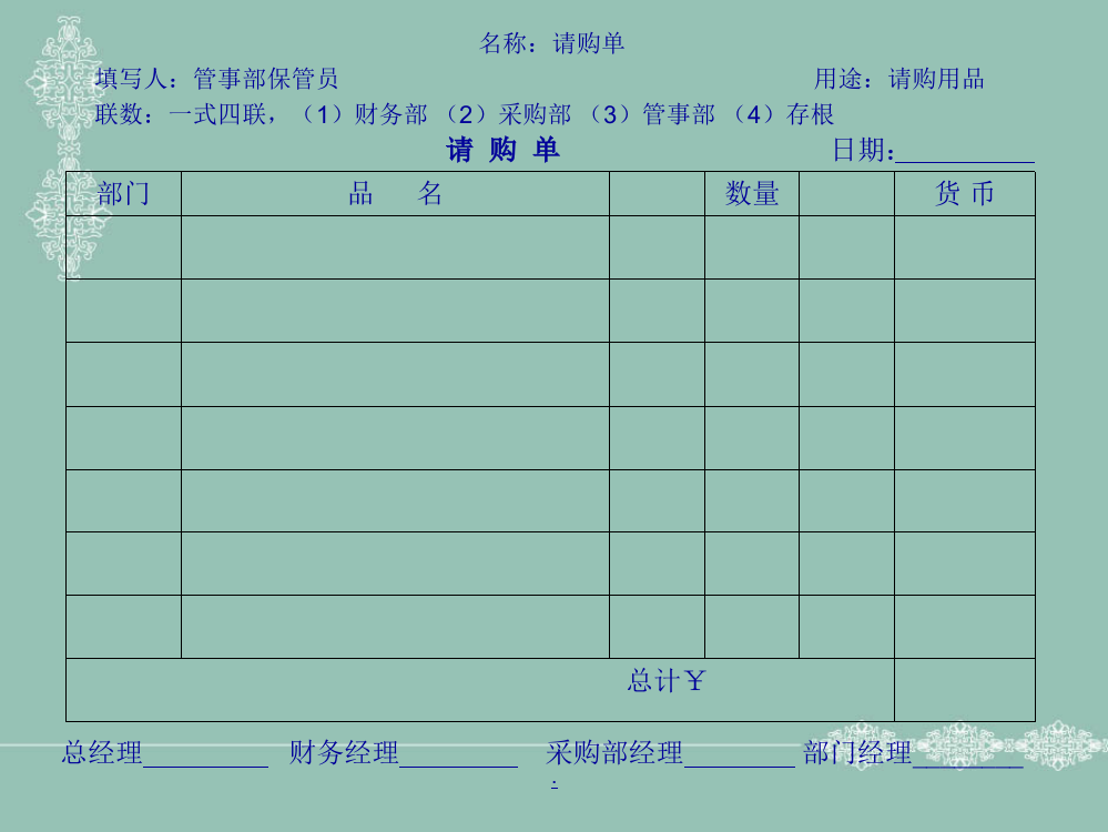 酒店培训-餐饮运用表格