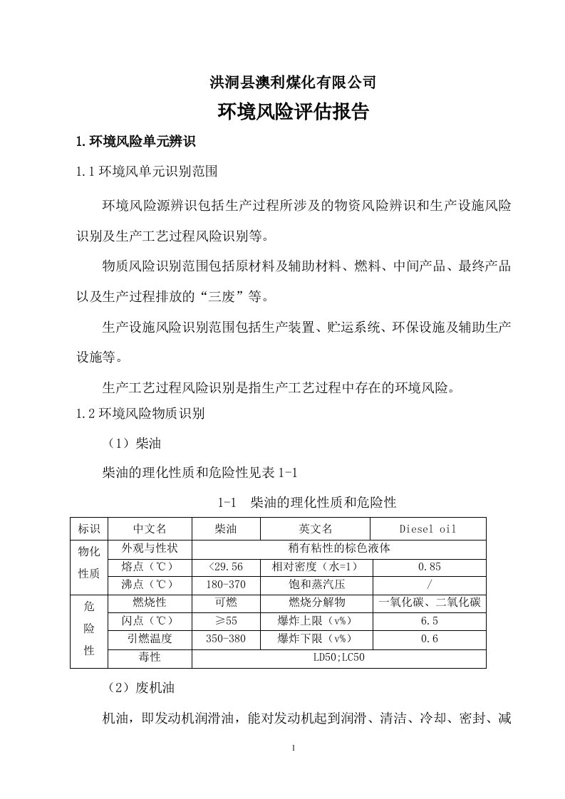 环境风险评估报告